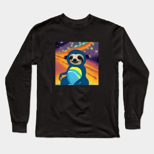 Cute Space Sloth Long Sleeve T-Shirt